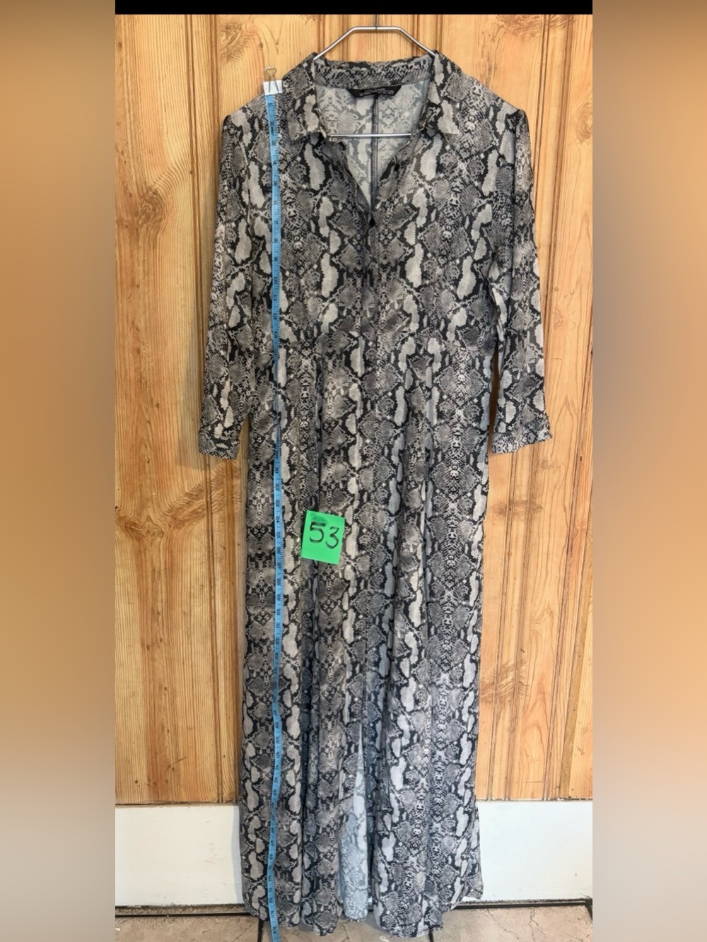 Zara woman’s Snake-Print Maxi Dress in Gray and Black size L